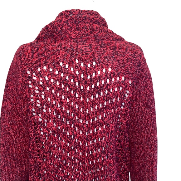 Eddie Bauer Red/Black Open Front Cardigan M - Picture 7 of 14